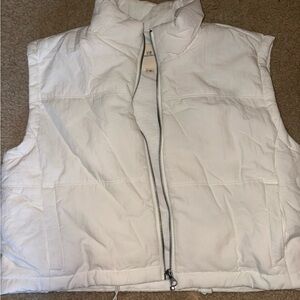 Women’s Thread and Supply Full Zip Quilted Vest Sleeveless White Medium